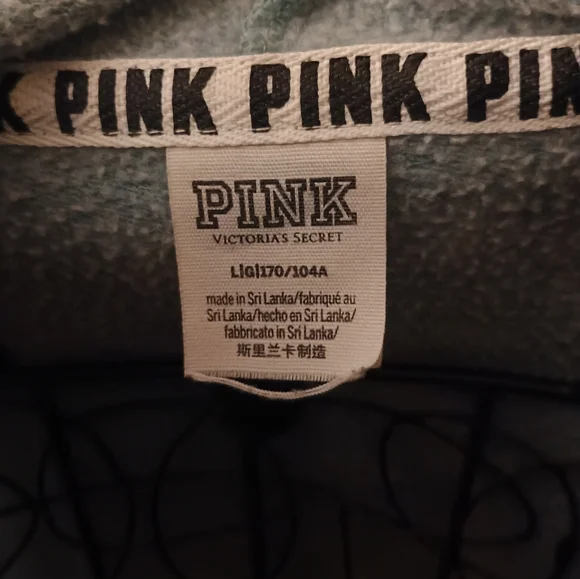 VICTORIA'S SECRET PINK Blue Hoodie with Lace-Up Sides L - Picture 6 of 6